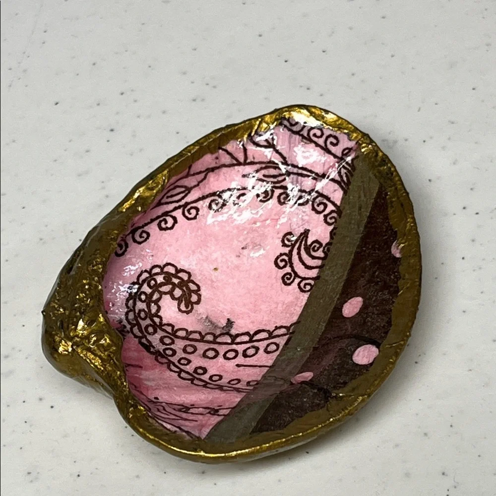 Pink and Gold Decorative Trinket Shell Dish